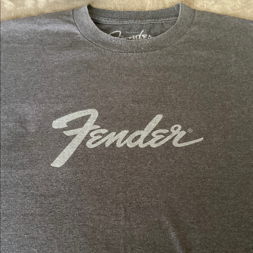 Fender Gray Short Sleeve Tee Classic Logo